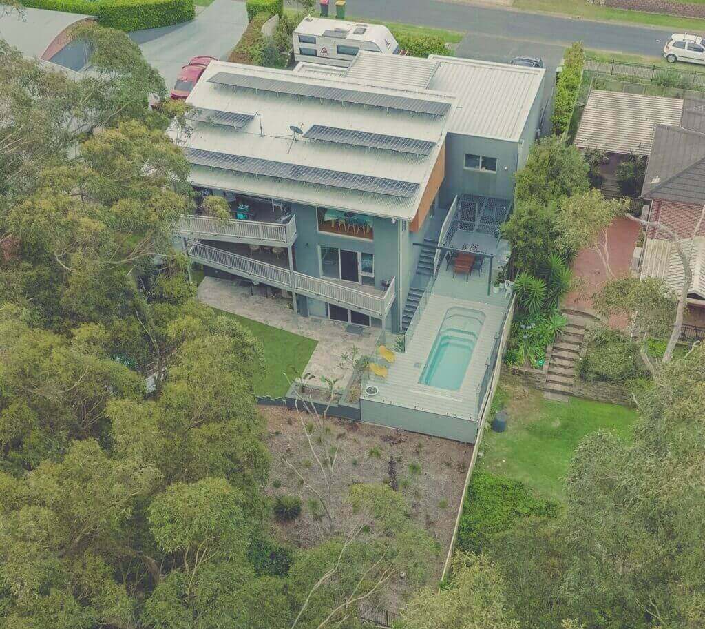 Pool Surrounds Landscaping Fletcher Aerial View