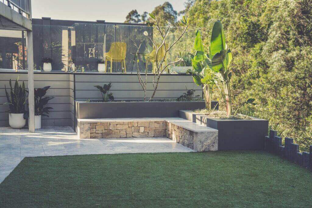 Pool Surrounds Landscaping Fletcher Sandstone Bench Seating And Planter Box