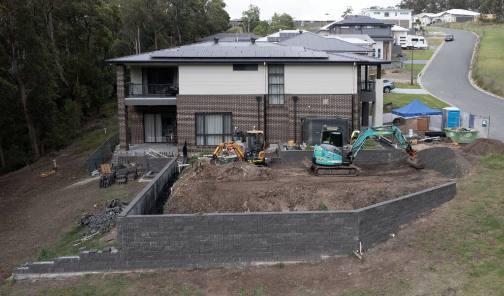  New build home in Fletcher NSW before landscaping project begins.