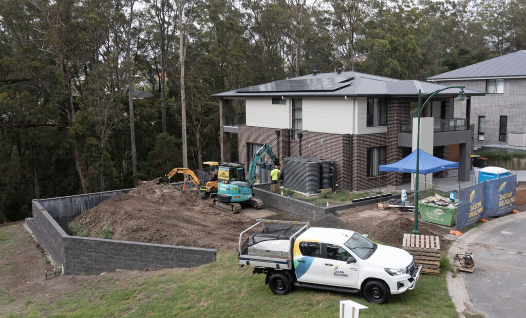  New build home in Fletcher NSW before landscaping project begins.