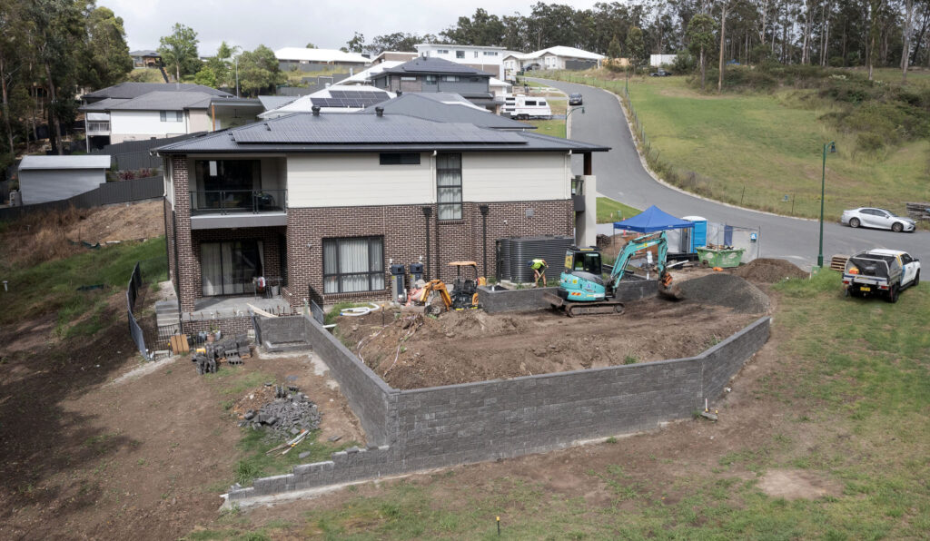  New build home in Fletcher NSW before landscaping project begins.