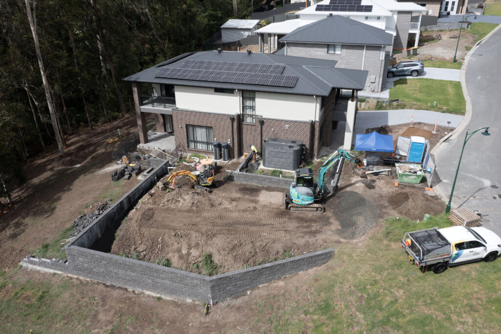  New build home in Fletcher NSW before landscaping project begins.