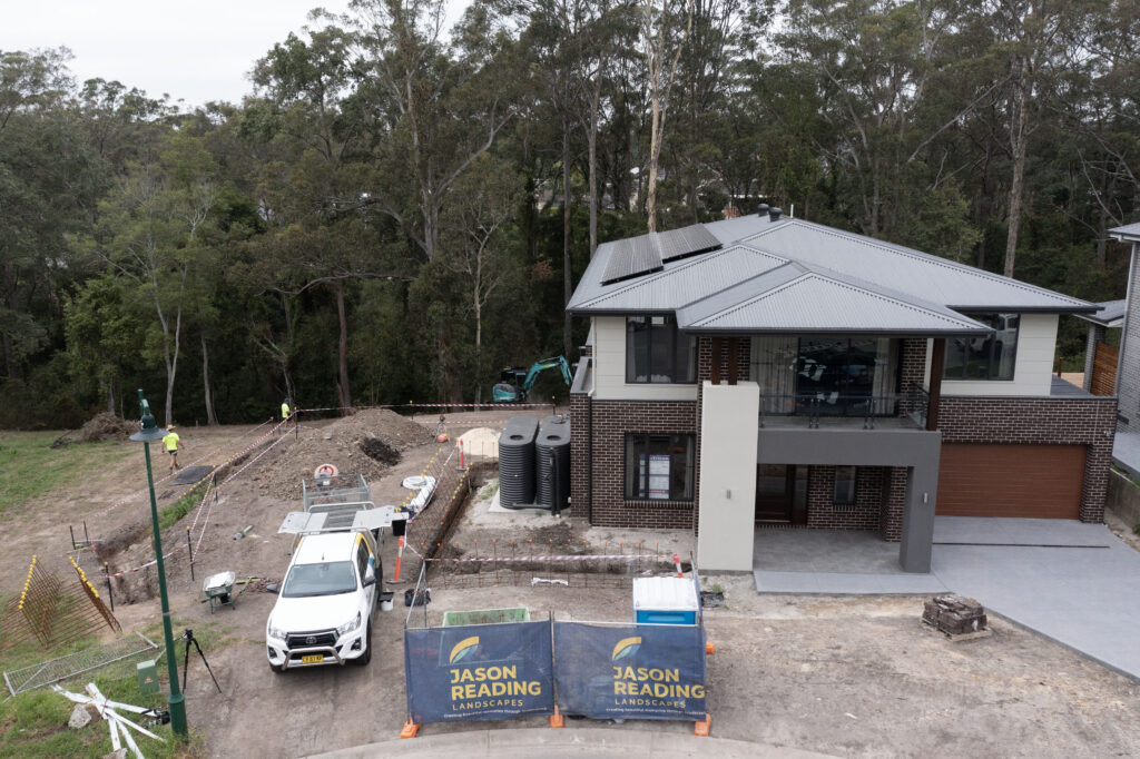  New build home in Fletcher NSW before landscaping project begins.