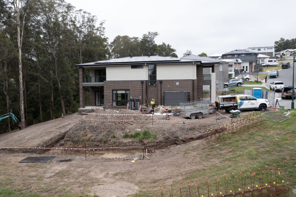  New build home in Fletcher NSW before landscaping project begins.
