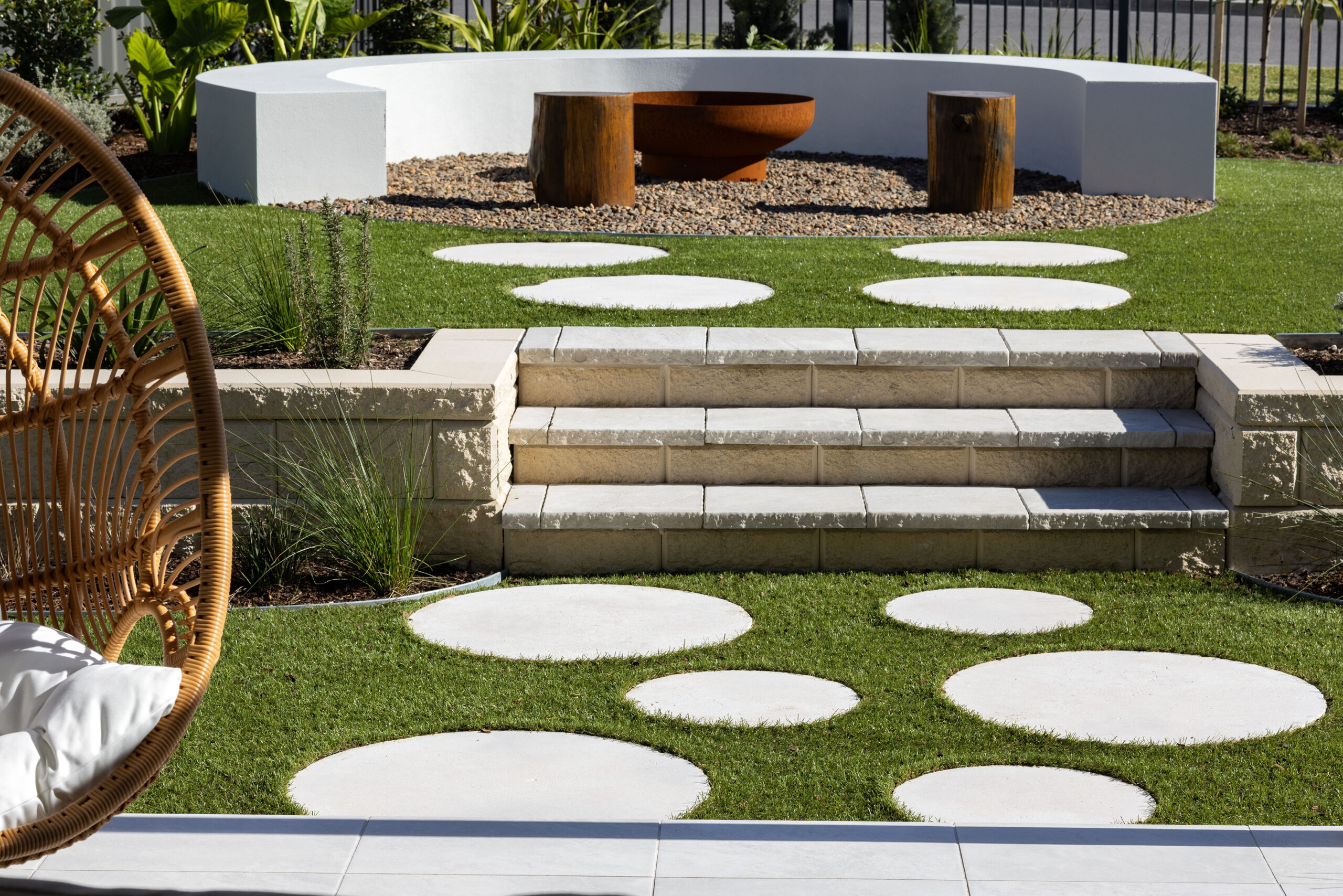 Outdoor Fire Pit Entertainment Area Landscaping Hunter Valley NSW