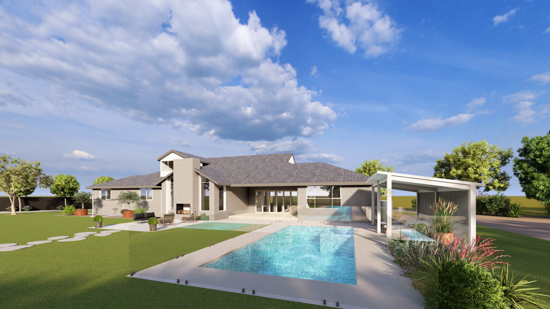 3D Outdoor Design Render Landscaping Newcastle NSW