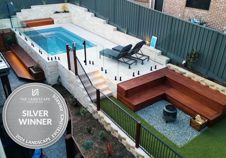 Macquarie Hills pool landscaping project, Silver Winner in the 2024 Landscape Excellence Awards